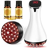 Lymphatic Drainage Massager Cellulite Massage Tool Electric Body Sculpting Machine Red Light with Heat Vibration Body Contouring Tools Handheld Body Massager for Legs Thighs Arms Belly Stomach (White)