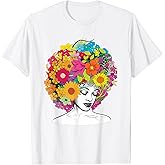 Afro Shirt Women Black Queen African American Melanin Queen T-Shirt