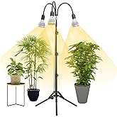 SANSI 96W Grow Lights for Indoor Plants, Full Spectrum with 19-55 inches Detachable Tripod Stand, High PPFD Growing Lamp No D
