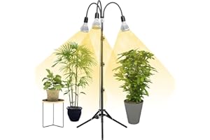 SANSI 96W Grow Lights for Indoor Plants, Full Spectrum with 19-55 inches Detachable Tripod Stand, High PPFD Growing Lamp No D