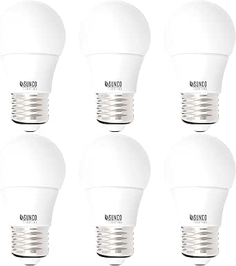 Sunco Lighting 6 Pack A15 Led Bulb 8w 60w 5000k Daylight Dimmable 800 Lm E26 Base Refrigerator Fan Light Ul Energy Star Amazon Com