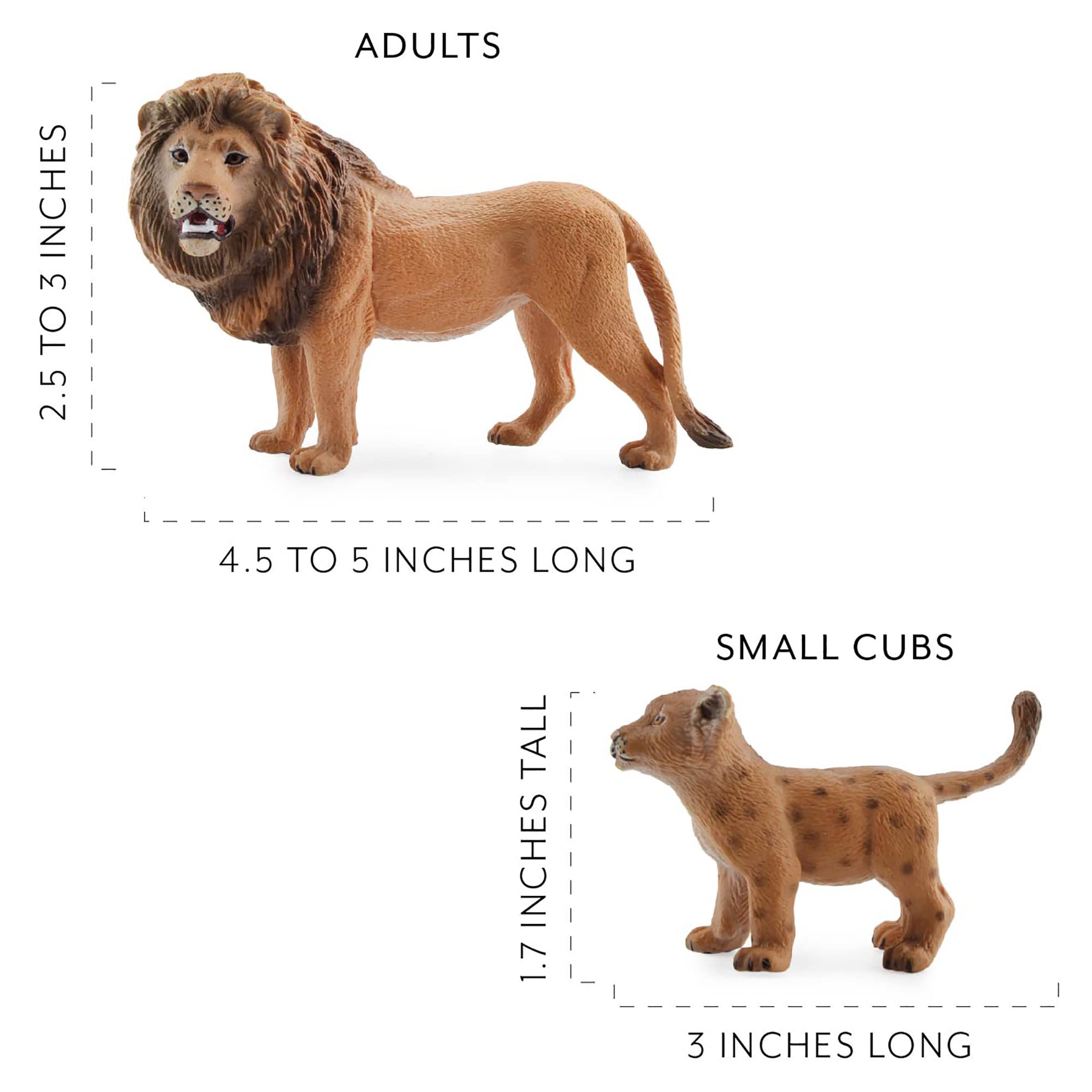 Figurines Lion Et Lionne – Famille De 5 Modèles Animaux Jouet éducatif