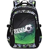 Lmwzh Backpack For Boys Elementary School Bags Kids Bookbag Waterproof Lightweight Durable Green (18Inch)