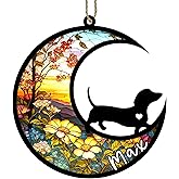 Personalized Dog Memorial, Custom Name Dachshund Dog Christmas Ornament with Name, Custom Breeds, Pet Loss Light Catcher, Gifts for Lovers Loss of Pet Sympathy on Mothers Day Christmas