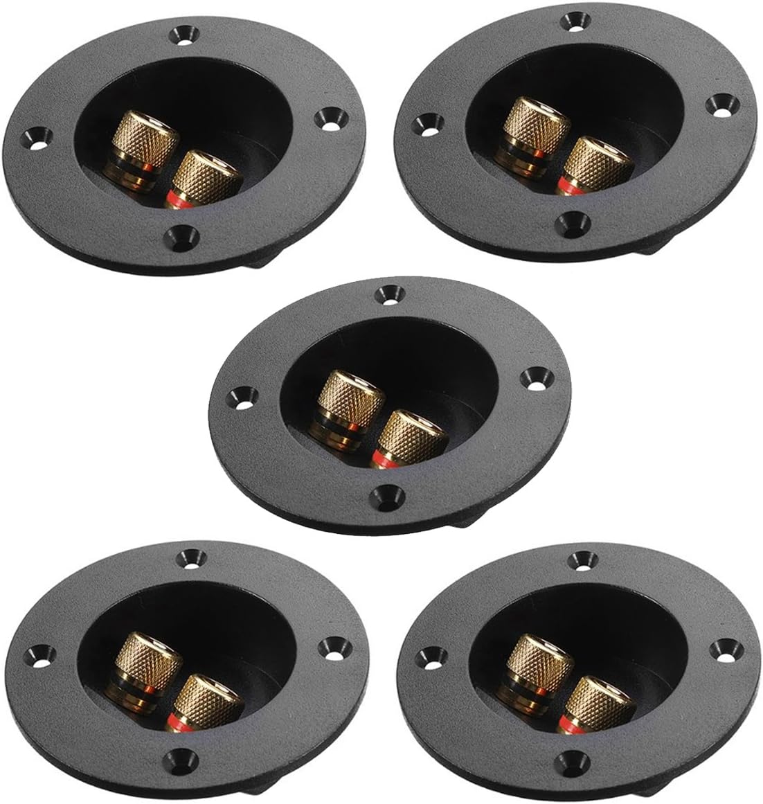 5pcs DIY Home Car Stereo 2Way Speaker Box Terminal Binding Post Round
