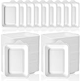 mekueeex 300 Pcs Paper Plates Disposable Plates Paper Bulk White Square Dessert Cake Party Snack Sugarcane Bagasse Fiber