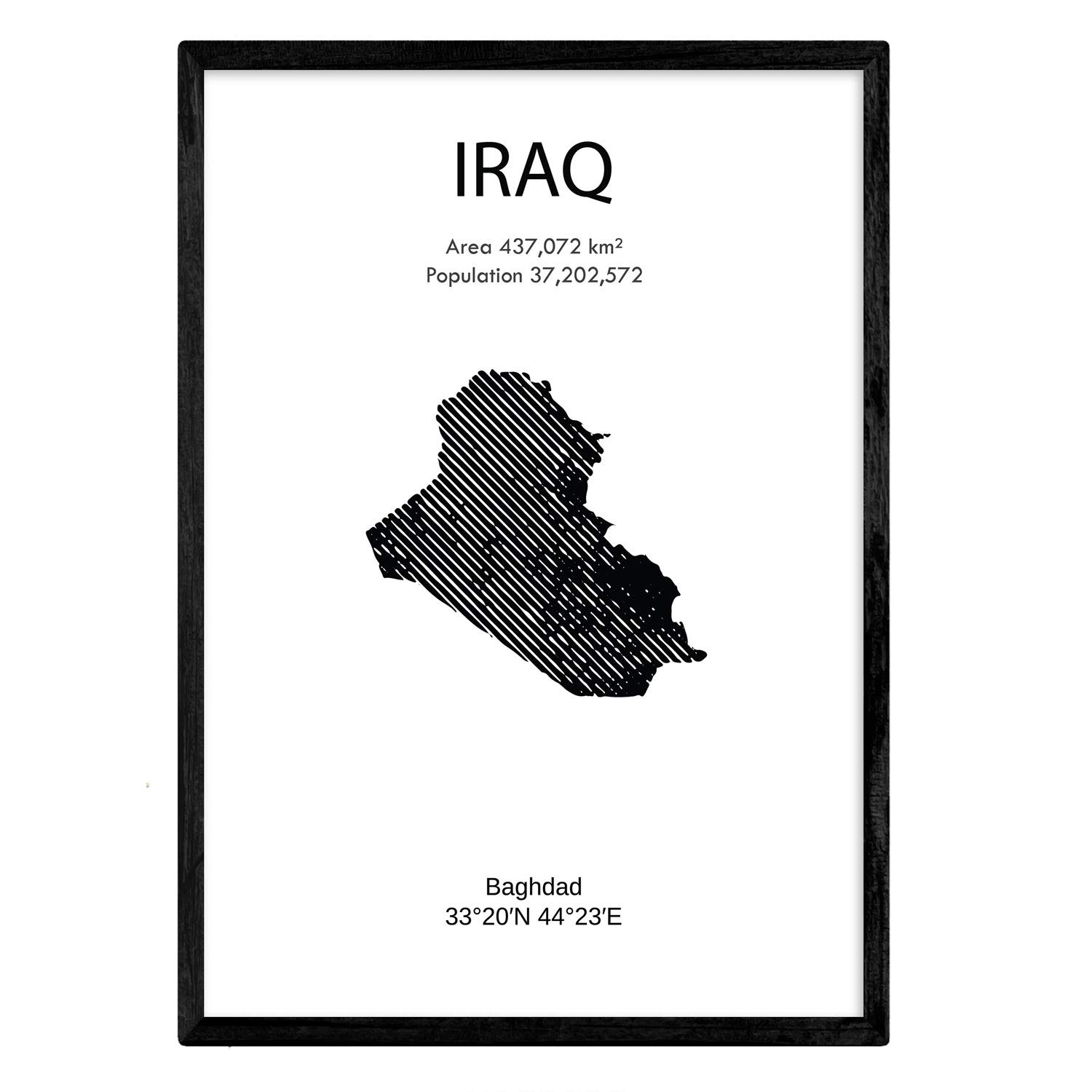 Nacnic Poster of Iraq. Sheets of countries and continents. A3 size