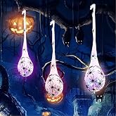 Vurlexat 3 Pack Halloween Spider Egg Sacs, 39 Inch Hanging Light Up Spider Egg Decoration, Halloween Spiders Webs Decor for Halloweens Props Party Gifts, Yard Garden Tree House Décor(RGB Light)