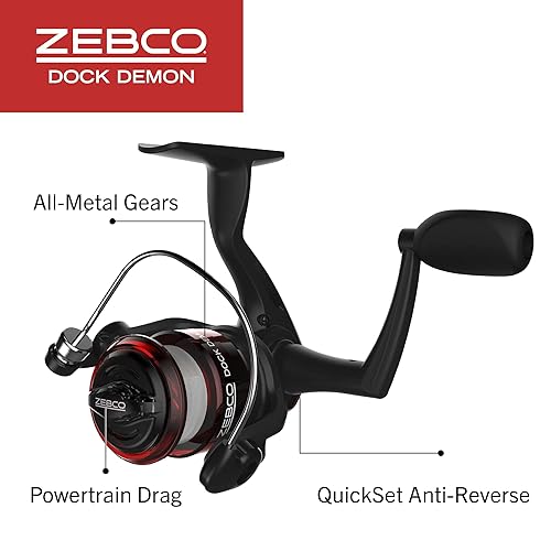 Zebco Dock Demon Spinning Reel and Fishing Rod Combo, 30-inch