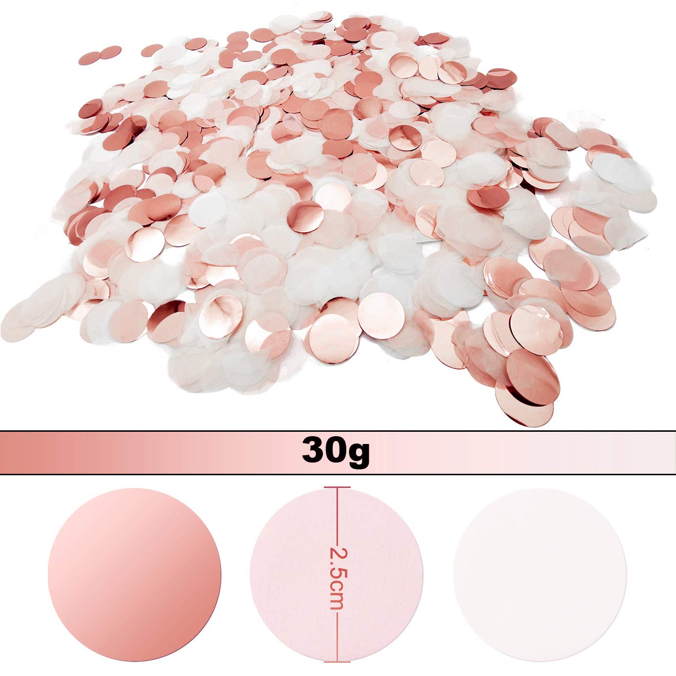 Coriandoli di carta colorata da 2,5 cm per matrimoni