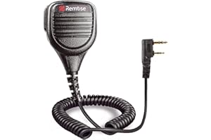 REMTISE Speaker Mic for Baofeng Walkie Talkie, 2 Pin Shoulder Microphone Compatible with Baofeng Radios BF-F8HP/F9 UV-82/82HP/82C/5R/5R5/5RA/5RE/5X3 and Kenwood BTECH Retevis TYT (Black)