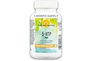 Nature’s Harmony 5-HTP – Plant-Based Mood & Relaxation Support Supplement – Griffonia Seed Extract – 90 Capsules (1-Month Sup