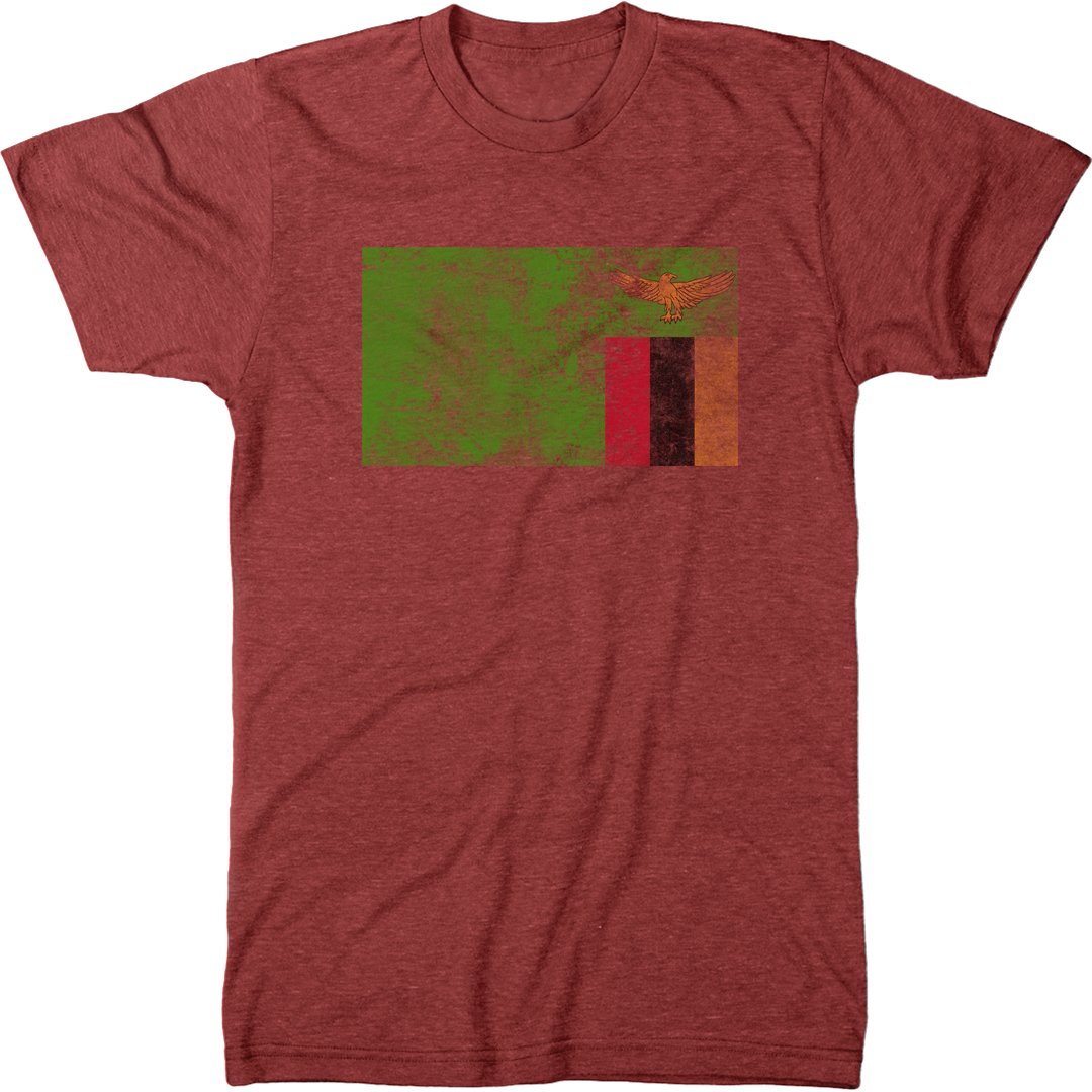 Distressed Zambia Flag Modern T Shirt 9974 Pilihax