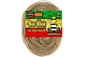 Bee Wick Hemp 50ft of 100% Organic Hemp Wick, Made with American Beeswax (1.0mm)