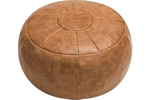 ROTOT Unstuffed Pouf Cover, Ottoman Shell, Bean Bag Chair, Foot Stool, Foot Rest, Storage Solution or Wedding (Empty & New) (Amaretto)