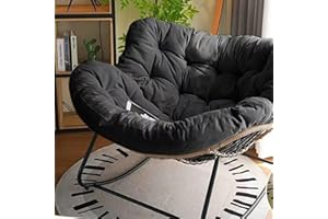Giant Patio Rocking Chair, Indoor Outdoor Egg Freestyle Chair with Cushion and Frame Comfortable Upholstered Rocking Chair, M