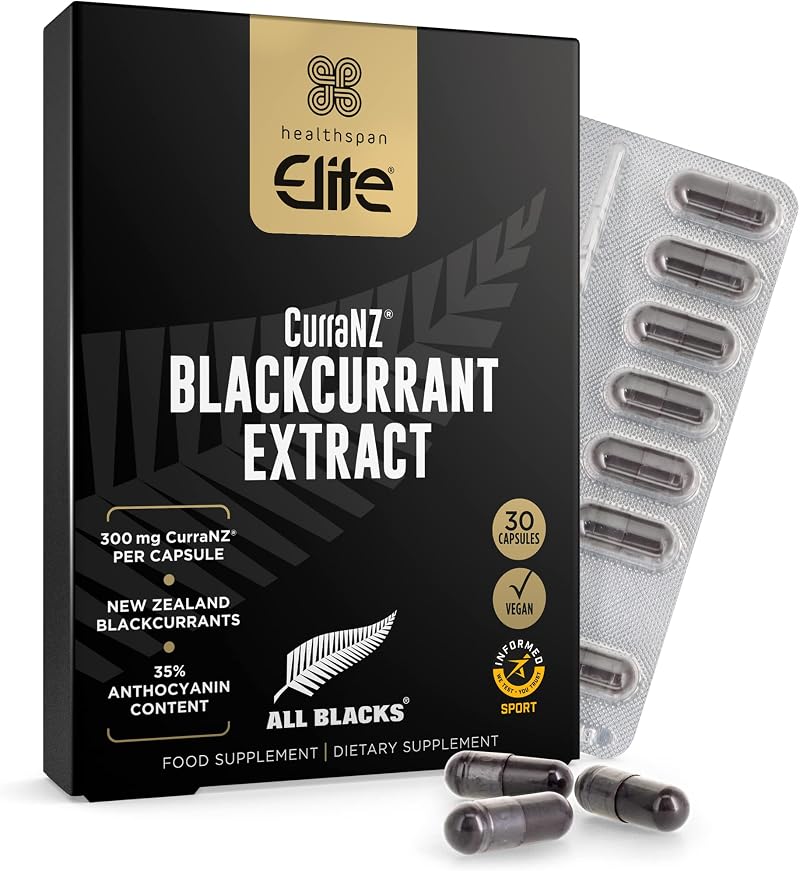 Healthspan Elite CurraNZ Blackcurrant Extract 300mg 1 Month Vegan Informed Sport
