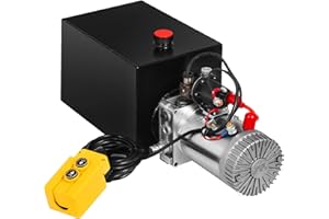 SLAIGE Mophorn 12V Dump Trailer 13 Quart Single Acting Steel Reservoir, 3200PSI Power Unit with Control Remote 12 Volt Hydraulic Pump, Black