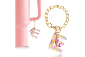 CCINPPY Letter Charm Accessories for Stanley Cup 1 PCS Cute Initial Keychain Handle Charm for Stanley Tumbler for Women