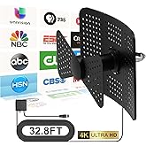 ATSC3.0 Outdoor Antenna HD Digital Smart Indoor TV Antenna with Strong Signal, 1000 Miles Long Range, Supports 4K 1080P, 32.8