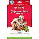 R & M International 2089 Gingerbread House 10-Piece Cookie Cutter and Baking Set with Recipe and Directions, Silver