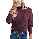 GRACE KARIN Womens Mock Neck Long Sleeve Sweater, Early Fall Outfits 2025, Warm Sweater Tops