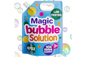 Klevly 67 oz Iridescent Bubble Solution Refill | Non-Toxic Quick & Easy Just Add Water to Make 67 oz Bubble Refill Solution | Bubbles for Kids | Bubbles Bulk | Bubble Machine Solution | Giant Bubbles
