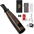 Joyoldelf Ebony Tobacco Pipe Set - Portable Wooden Smoking Pipe, Luxury Pipe Starter Kit with 3-in-1 Scraper, 9mm Pipe Filter and Smoking Accessories