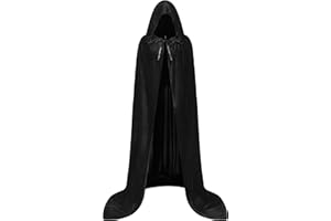 Giftdigger Men Women Velvet Cloak with Hood,Adult Velvet Cape with Hood,Renaissance Halloween Witch Costume,Wizard Cloak