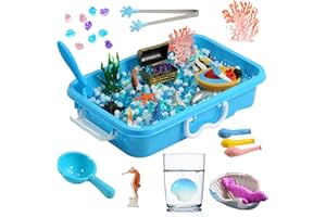 AGENTLAN Ocean Sensory Bin, Ocean Sensory Water Beads Toys with Sea Animal for Toddlers Boys and Girls, Kids Toys Gift Sand Box for Age 3 4 5 6 7 8