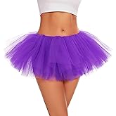 ASKHOPE Tutu for Women Adults 5 Layered Tutu Tulle Skirt Tutus for Women Girls Teens 80s Tutu Halloween Costume
