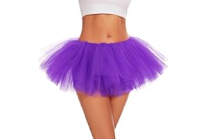ASKHOPE Tutu for Women Adults 5 Layered Tutu Tulle Skirt Tutus for Women Girls Teens 80s Tutu Halloween Costume