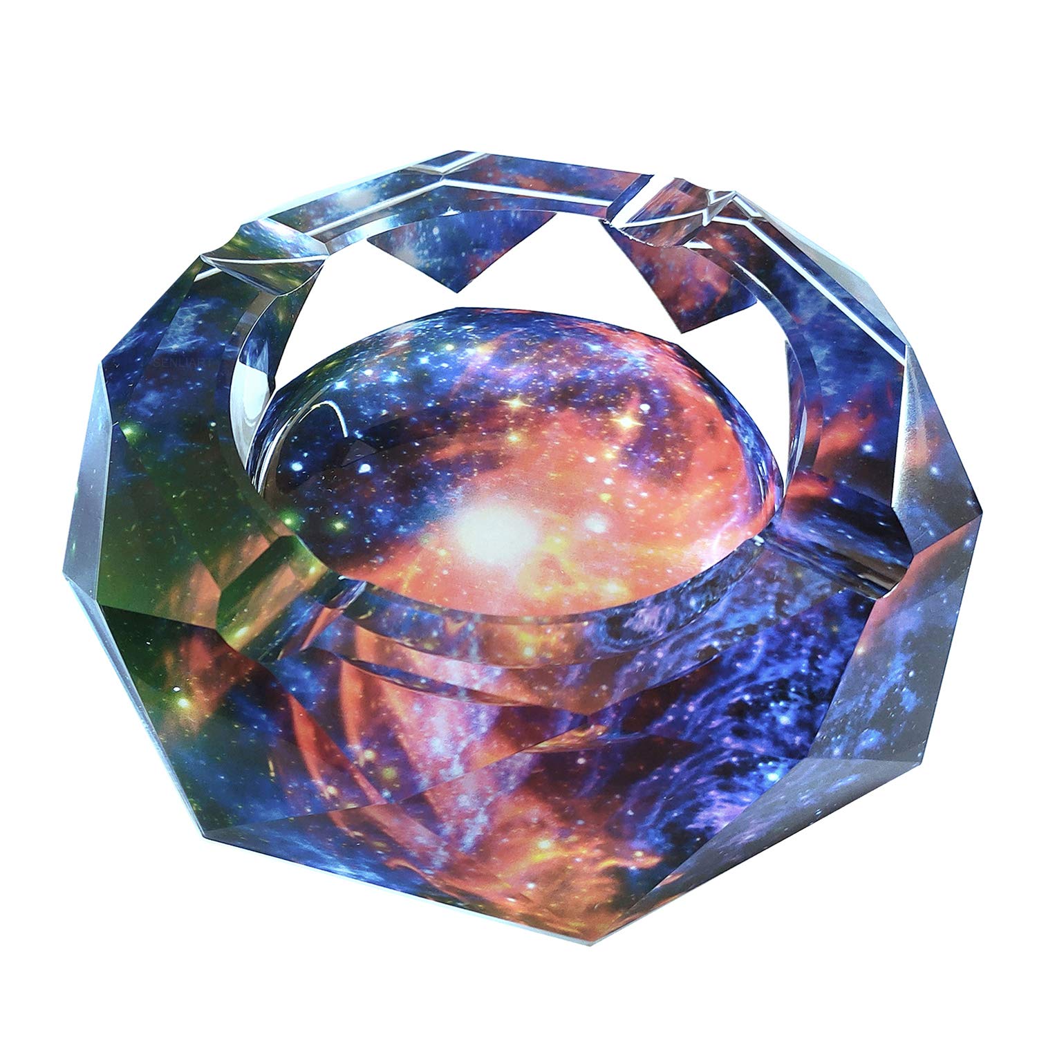 Large Glass Ashtray, Ash Tray for Weed Pretty Ashtray for Women,Unique Cigar Ashtray Crystal Heavy Ashtray 6"