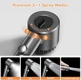 MEKO Shower Head with 15 Stage Filter Hard Water Filter 3+1 Modes Grey view 2