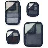 ANTLER | Chelsea | Set of 4 Packing Cubes For Suitcase | Suitcase Organizer Bags Set | Travel Accessories To Organize Clothes or Shoes | Traveling Essentials with Extra Strong Compression Zip, Navy