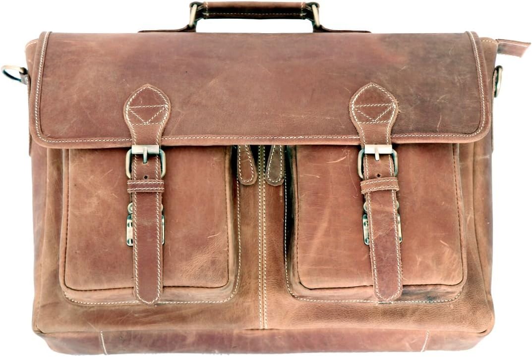 Sperry Leather Hunter Vintage Handmade Genuine Leather Laptop Briefcase Messenger Bag