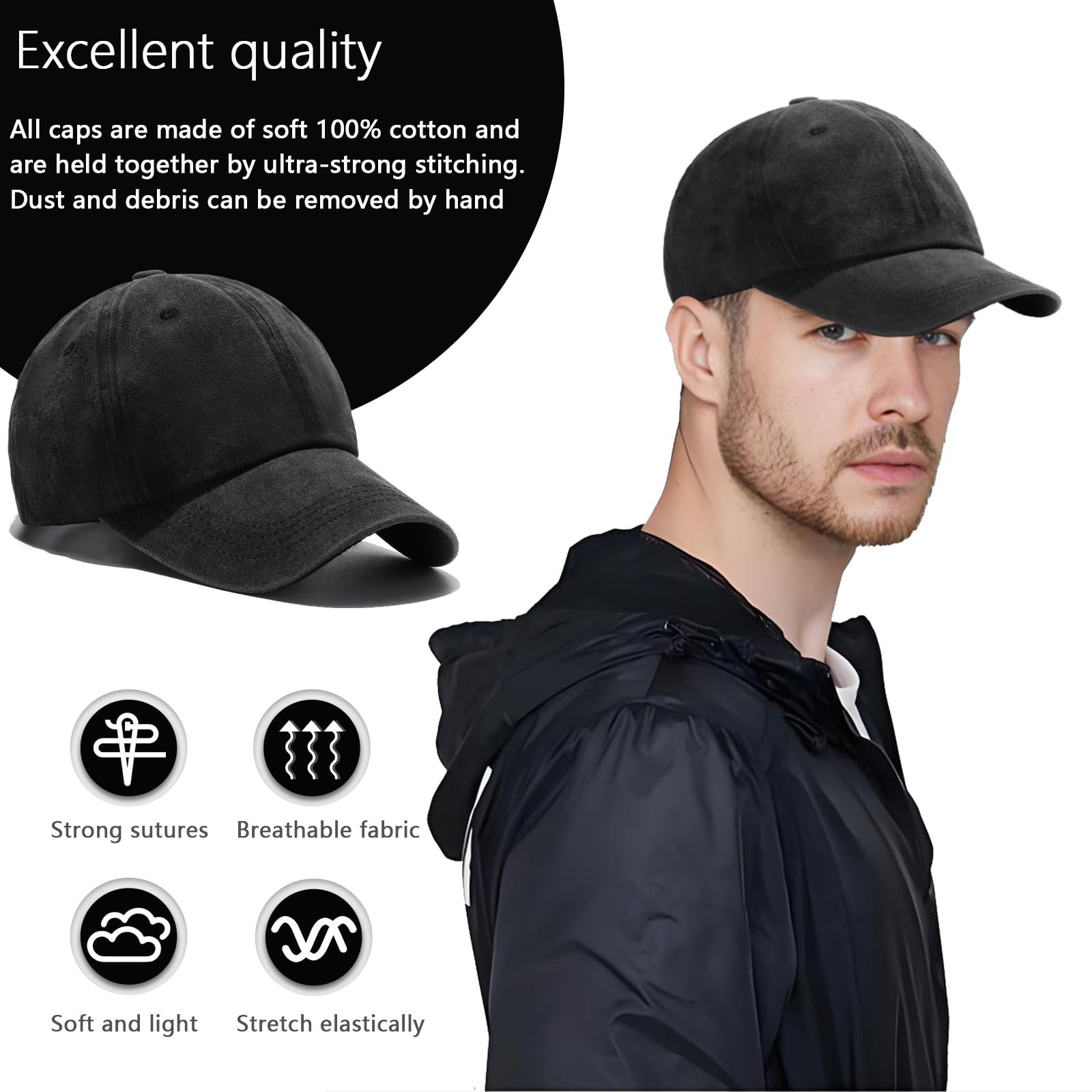 Volyers Adjustable Baseball Cap Men Retro Style Baseball Hat Women