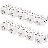 Cable Matters [UL Listed] 10-Pack RJ45 Keystone Jack in White