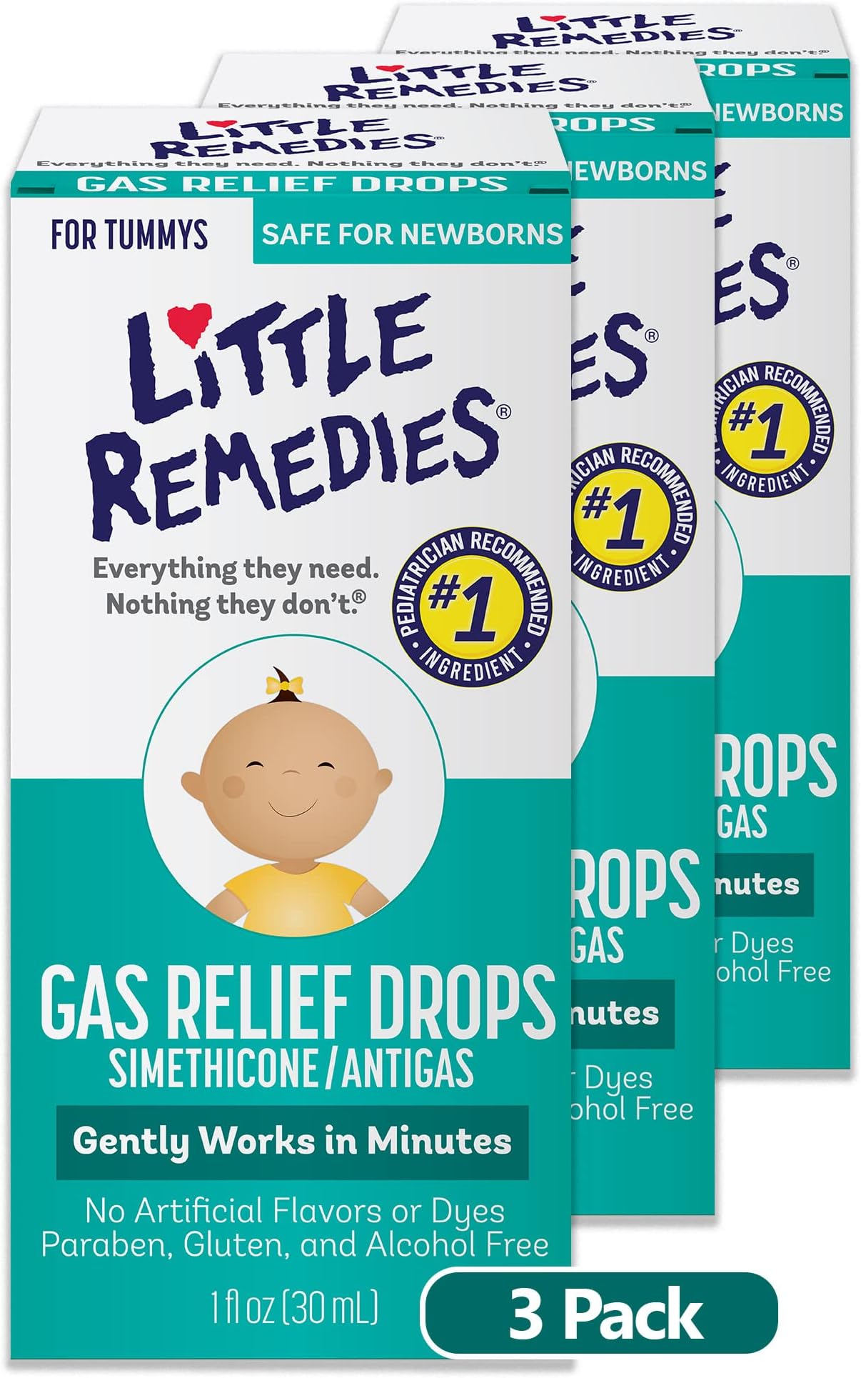 Little Remedies Baby Gas Drops, 1 Fl Oz (Pack of 3) Pricepulse