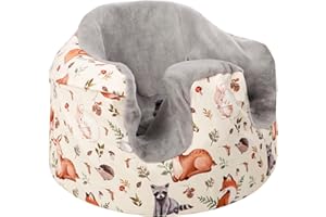 JUNDETYE Baby Seat Cover Compatible with Bumbo Seat, Soft Comfortable Seat Cover for Baby Girl Boy, Breathable Removable Cover for Baby Seat, Machine Washable, Watercolor Animal