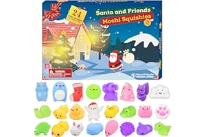 BATTOP Advent Calendar 2025, 24 Days Mochi Animals Squishy Toys for Kids,Toddlers, Christmas Countdown Calendar Toy for Boys Girls, Christmas Party Favor Gifts