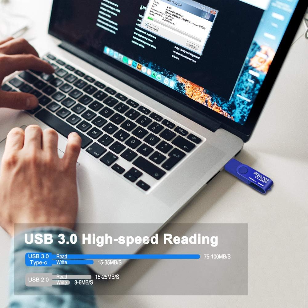 128 GB USB Type-C Flash Drive, USB-C 3.0 Memory Stick Jump Drive 2 in 1 for Android Phones Samsung Galaxy S10/S9/S8/Note 9 - Image 5