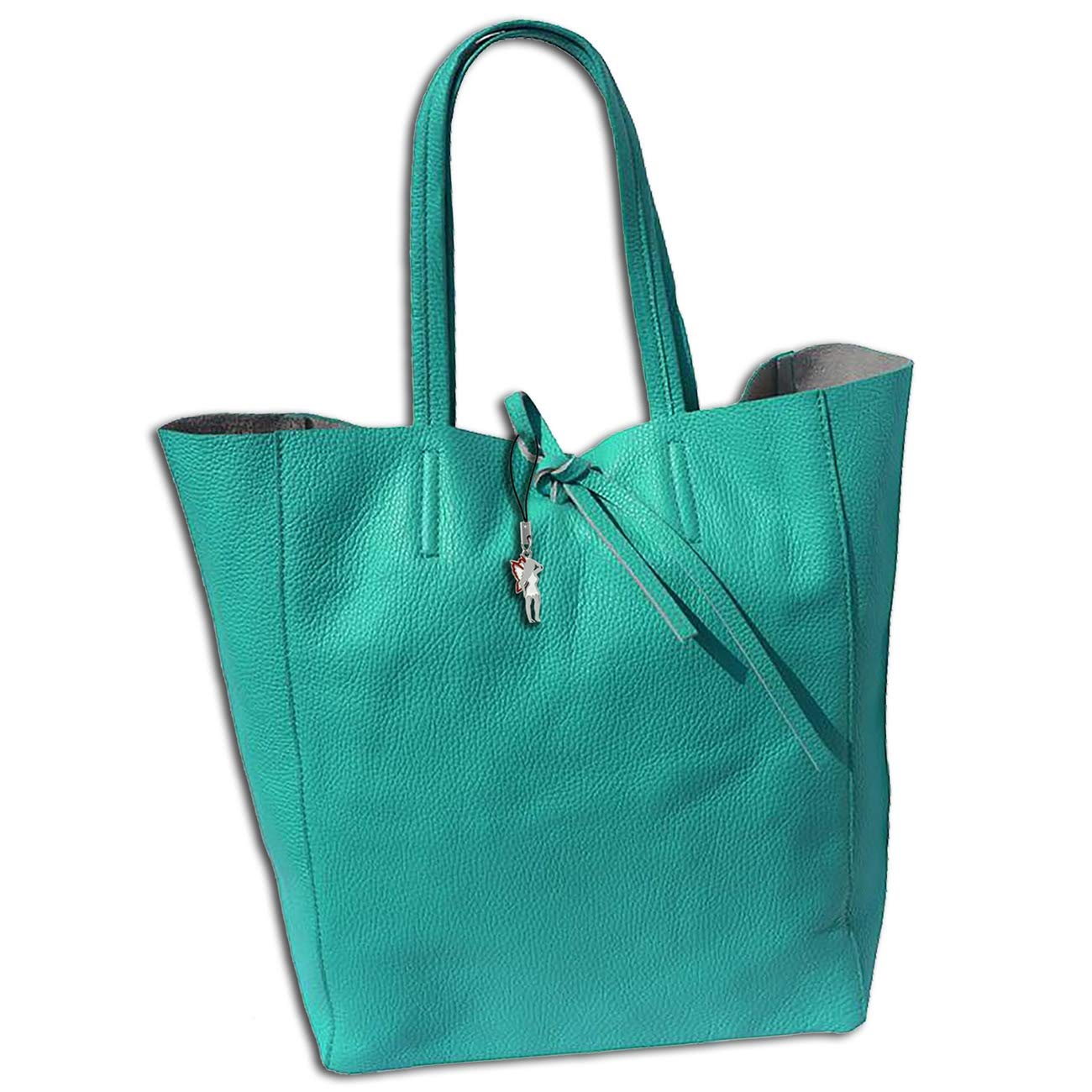 Florence Italian OTF112T Women's Shopper Shoulder Bag 30 x 35 x 15 cm Turquoise