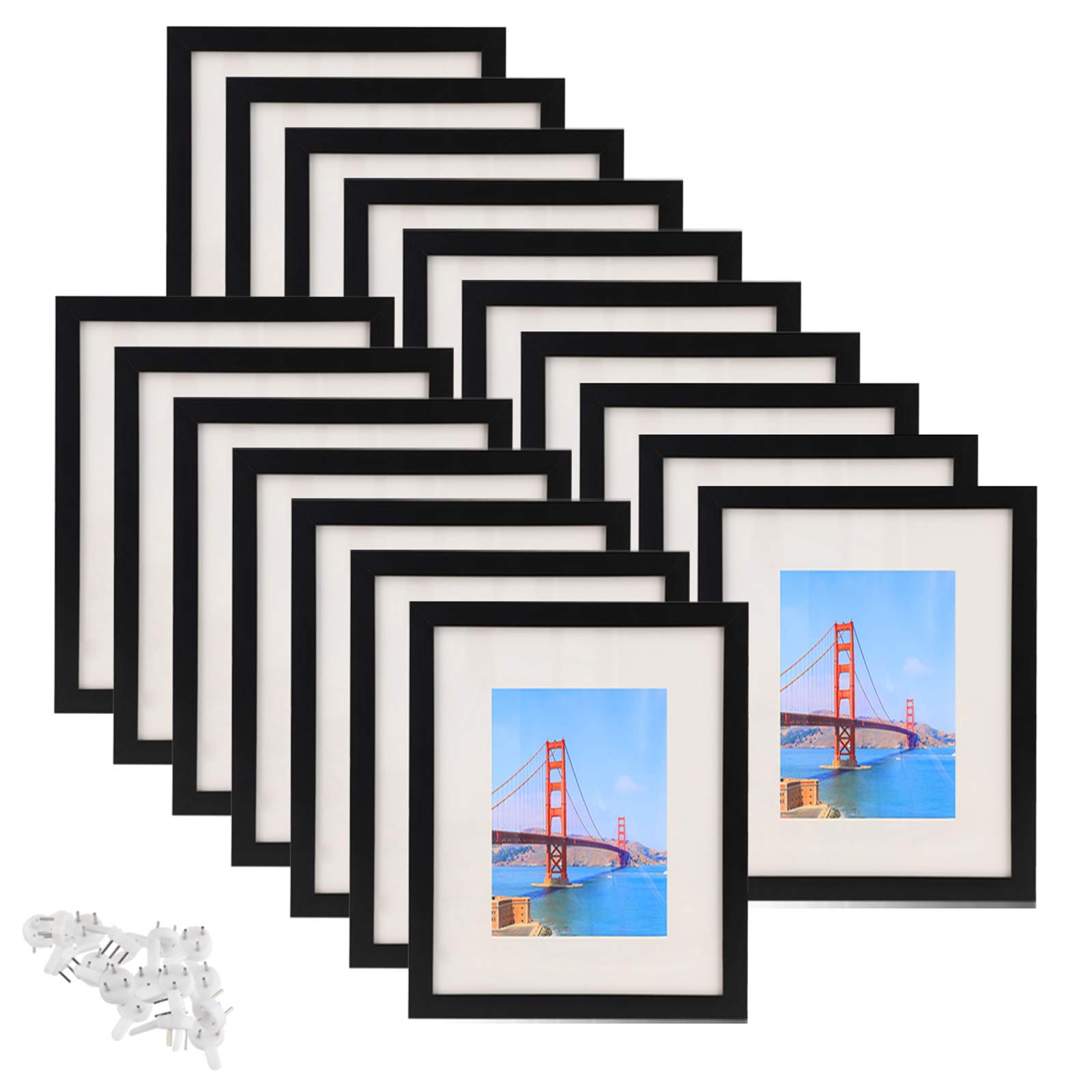 N / A 5x7 Picture Frame Real Glass Photo Frame - 17 Pieces,4x6 Frame with Cushion or 5x7 Without Cus