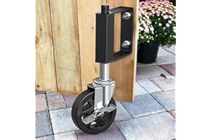 HOLKIE Heavy Duty Gate Caster, Spring Loaded Gate Wheel, Swivel Caster Wheels for Wooden Gate and Fence 220LBS Capacity