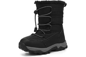 UBFEN Kids Snow Boots for Boys Girls Waterproof Warm Winter Outdoor Activities Shoes Slip Resistant Zipper Closure (Toddler/Little Kid/Big Kid)