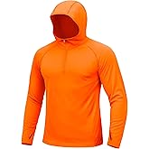 TACVASEN Mens Sun Protection Athletic Shirts UPF 50+ Rash Guard Long Sleeve Quarter Zip Sun Hoodie Running Fishing Shirt