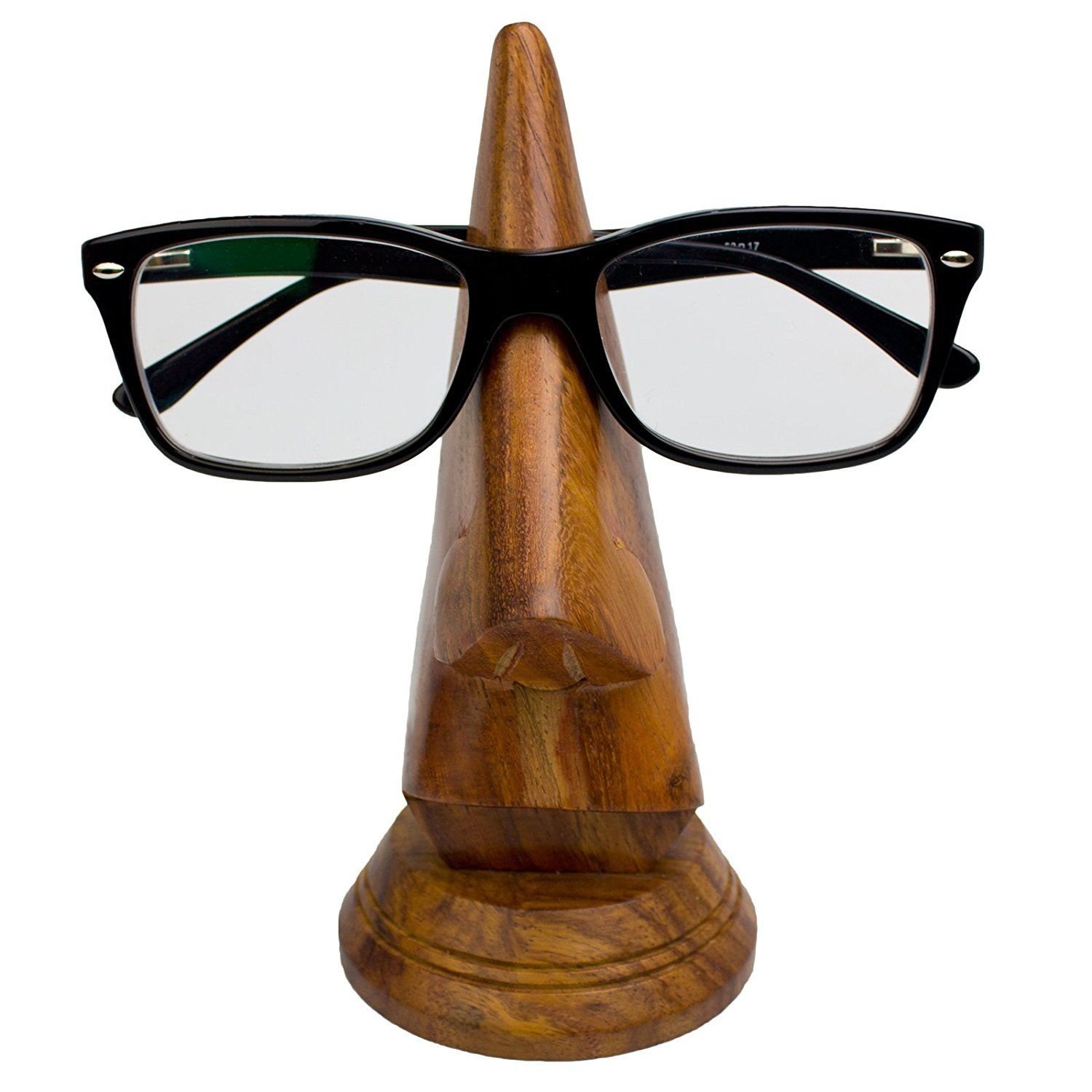 Porta Occhiali In Legno Con Baffi E Labbra - Set Da 2, Regalo Originale Per Lui E Lei, Fatto A Mano In India