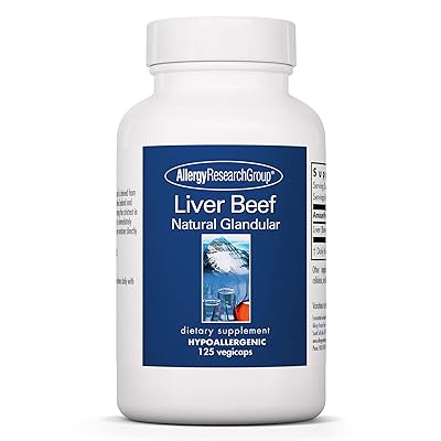 Allergy Research Group - Liver Beef - Natural Glandular - Liver and Nutrition Support - 125 Vegicaps