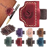 Custom Bygone Mark Bookmark with Pen Holder, 26 Letters Name Initial Erebloom Personalized Magnetic Leather Book Mark, Magnetic Pen Holder Bookmark for Reading Men Women (Red, S)